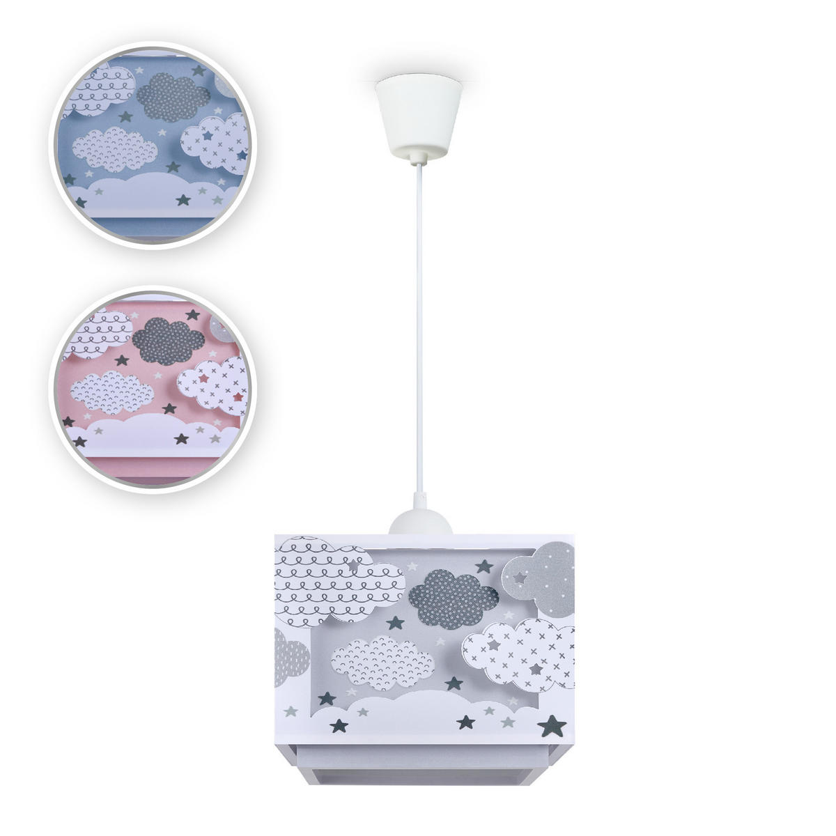 PENDELLEUCHTE Greta Pd Cloud - Weiß, Kunststoff (24/24/24.5cm) - Paco Home