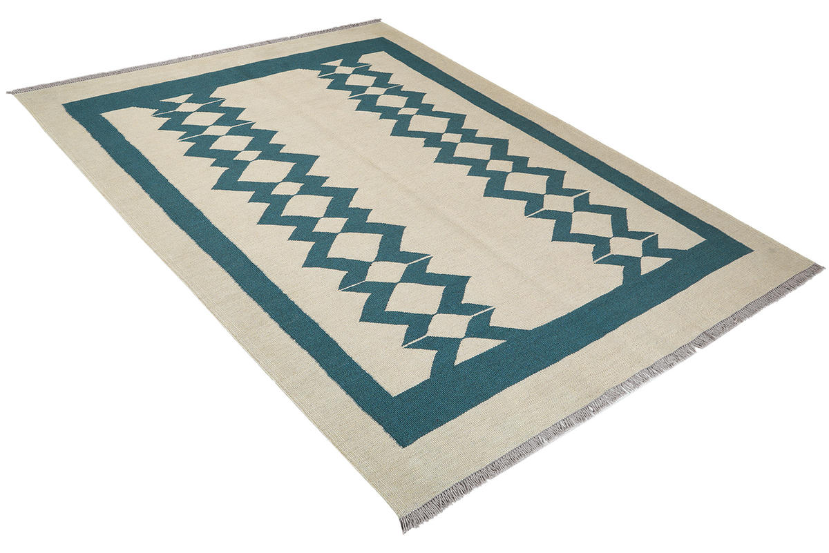 HANDWEBTEPPICH Kelim Gashgai Beige 198/146 cm Schurwolle - Beige, Textil (146/198cm) - Looma