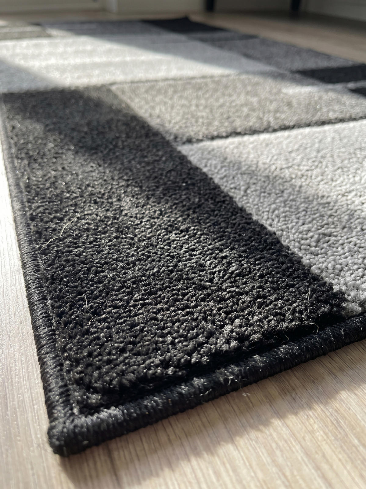 KURZFLORTEPPICH LATEMAR, kariert, Grau, 80 x 300 cm - Grau, Textil (80/300cm) - KADIMA DESIGN