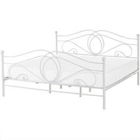 METALLBETT 180/200cm Weiß Lyra - Weiß, Metall (180/200cm) - Beliani