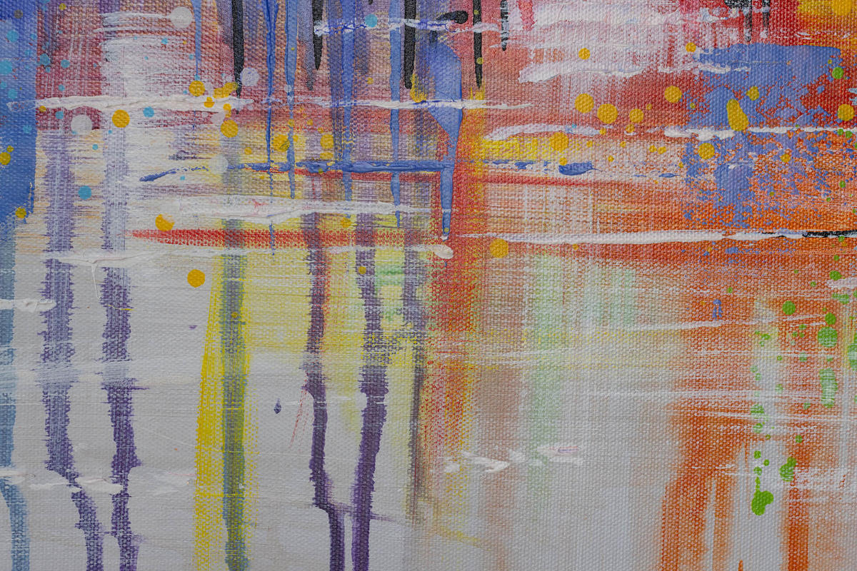 RUČNE MAĽOVANÝ AKRYLOVÝ OBRAZ 120/60 cm, sivý, krajinný motív - sivá, drevo/textil (120/60cm) - KUNSTLOFT