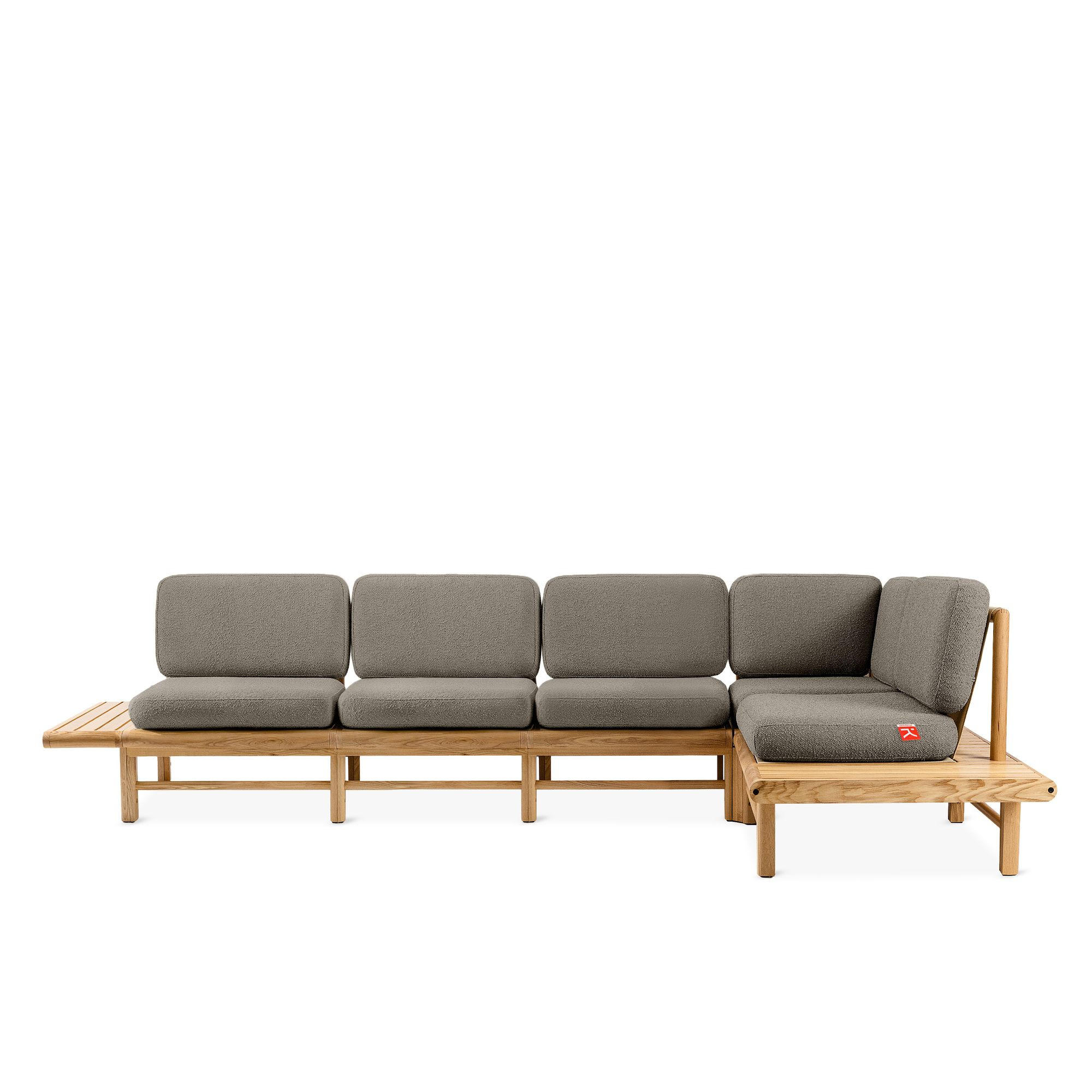 LOUNGESOFA ATREDA rechts - Grau, Holz/Textil (315/80/175cm) - KONSIMO®