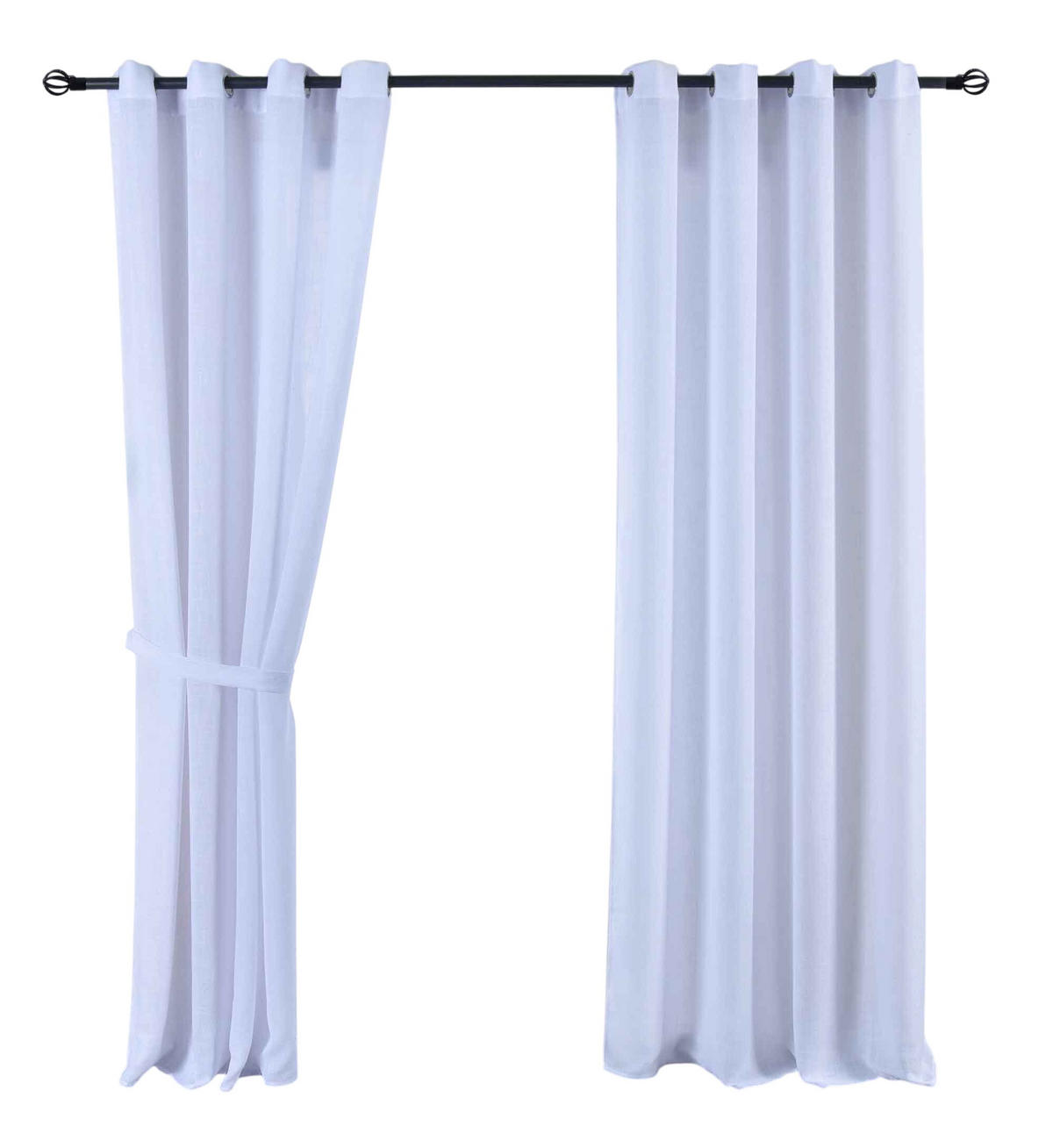 VORHANG 2ER SET »Essen« HxB 245x145 cm Weiß - Weiß, Textil (145/245cm) - Gardinenbox