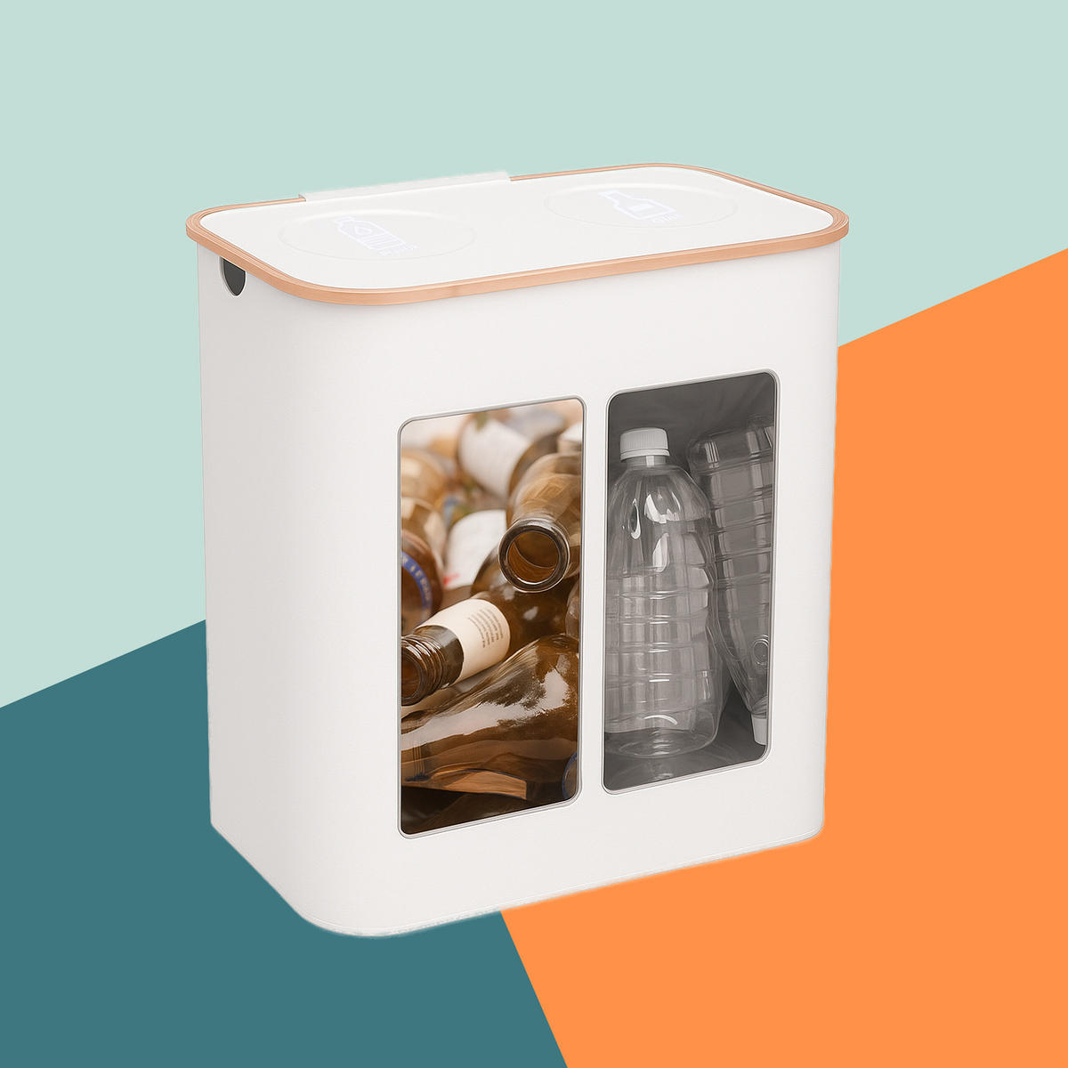 PFANDFLASCHEN-SAMMELBEHÄLTER - Weiß, Holz/Kunststoff (57/80/37cm) - Relaxdays