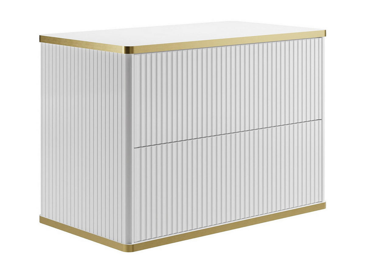 WASCHBECKENUNTERSCHRANK - 80cm x 47cm - MDF - weiß - KELIZA - Weiß, Holz (80/54/47cm) - Vente-Unique