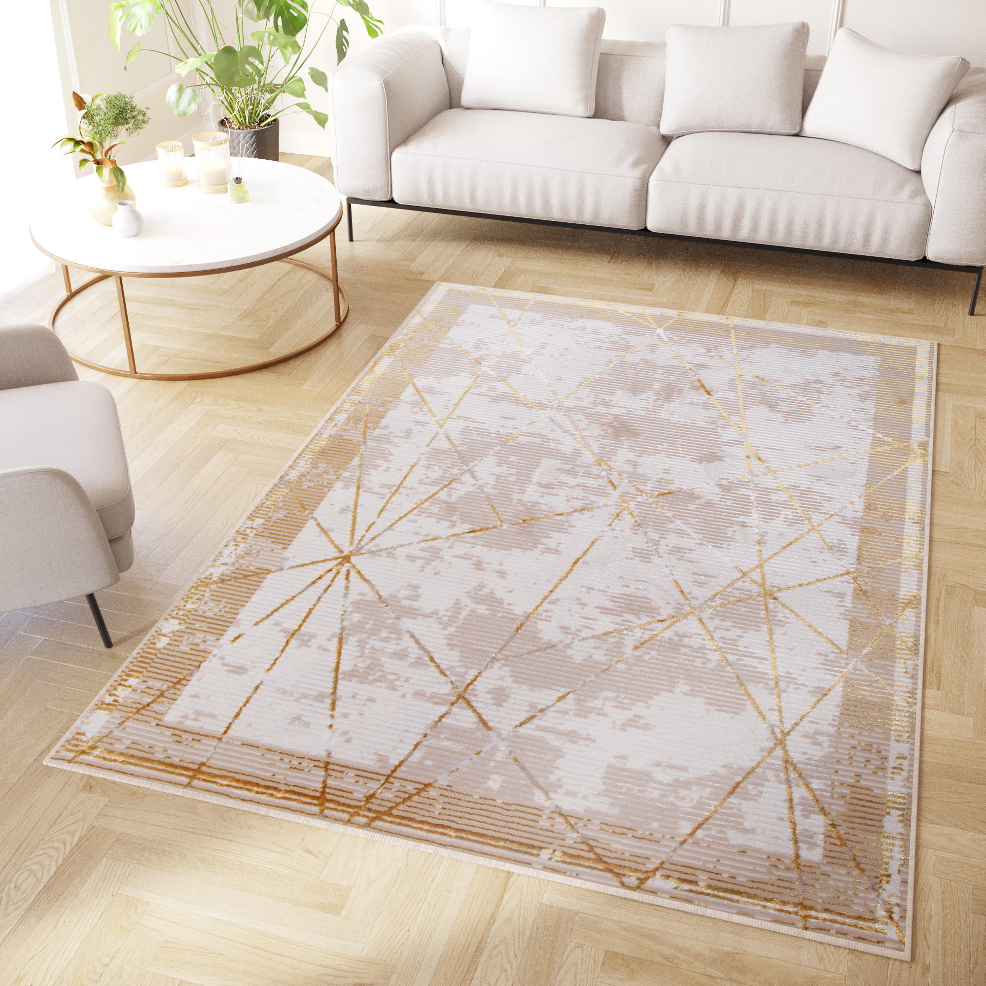 TEPPICH CRYSTAL Beige 160/220 cm - Beige, Textil (160/220cm) - Tapiso