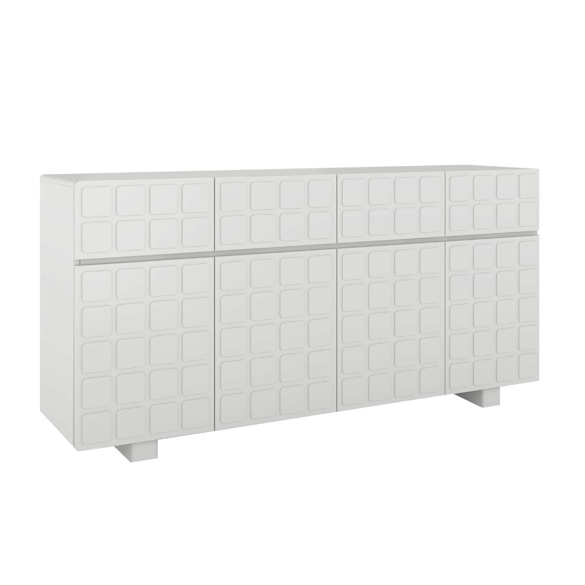 SIDEBOARD Cubo Long, Geometrische 3D Fronten, 169 cm, Grau - Hellgrau, Holz/Holzwerkstoff (168.9/83.8/41.8cm) - Skandica