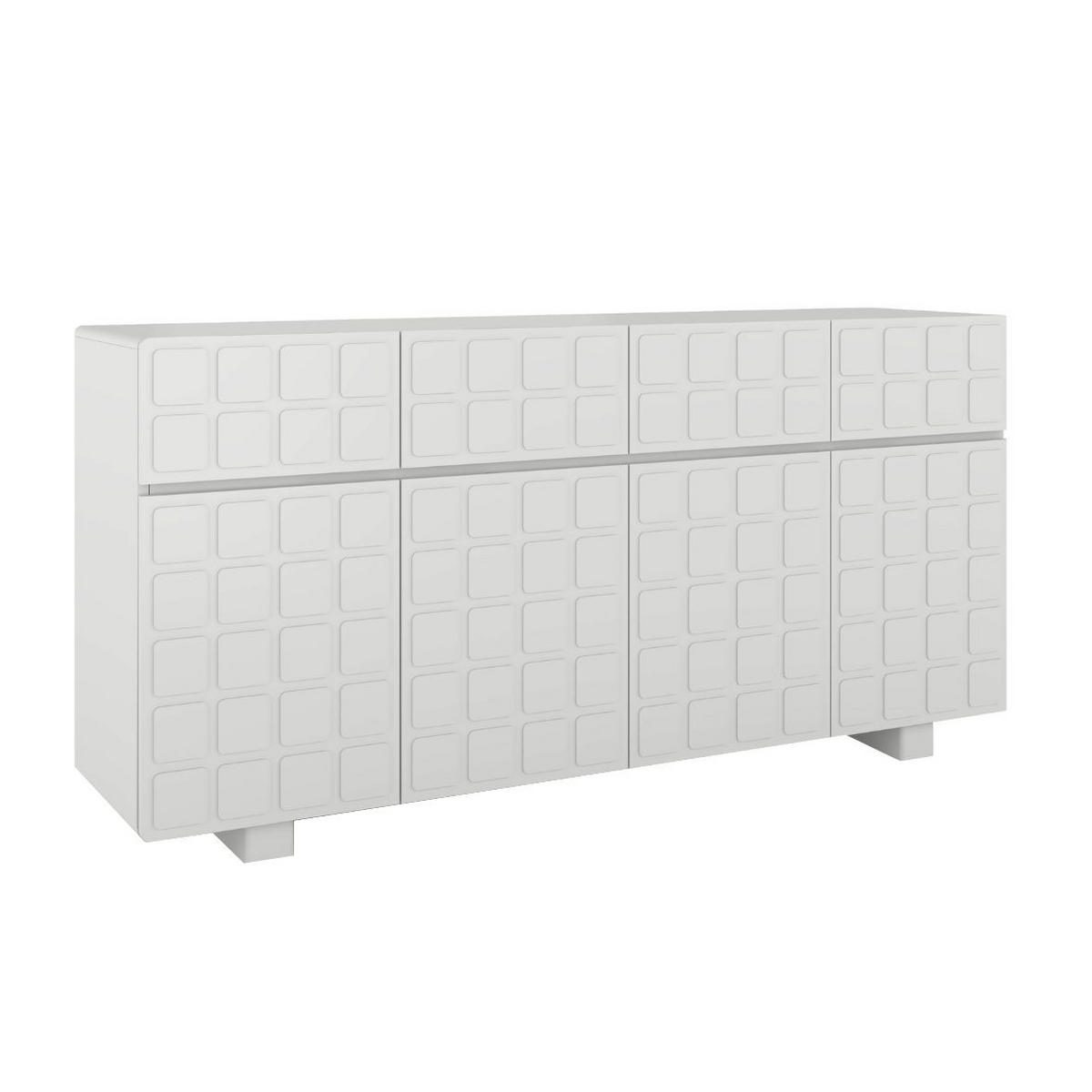SIDEBOARD Cubo Long, Geometrische 3D Fronten, 169 cm, Grau - Hellgrau, Holz/Holzwerkstoff (168.9/83.8/41.8cm) - Skandica