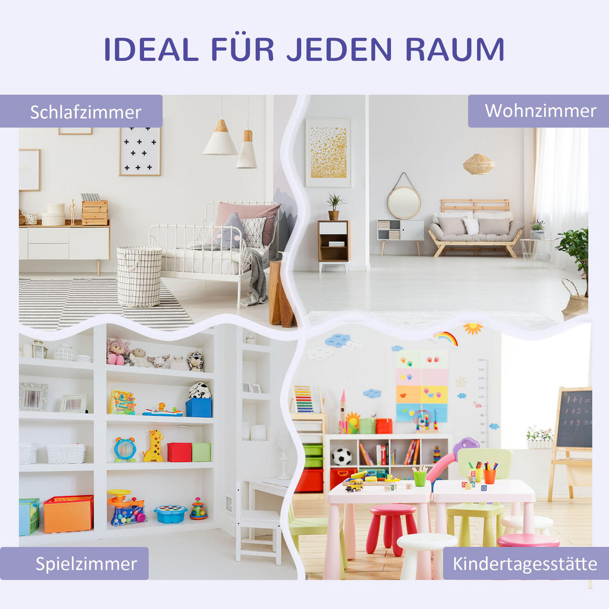 KINDERREGAL 2-in-1 Eckregal mit 6 Fächern Kindersitzbank mit Kissen Grau - Grau, Holzwerkstoff/Textil (30/62/103cm) - HOMCOM