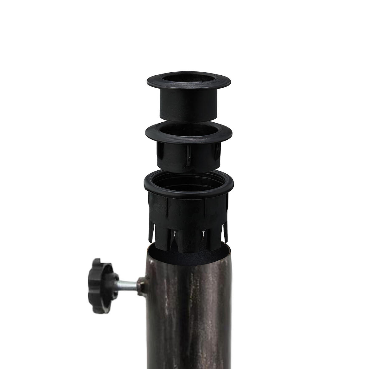 SCHIRMSTÄNDER - Schwarz, Kunststoff/Metall (49/49cm) - Relaxdays