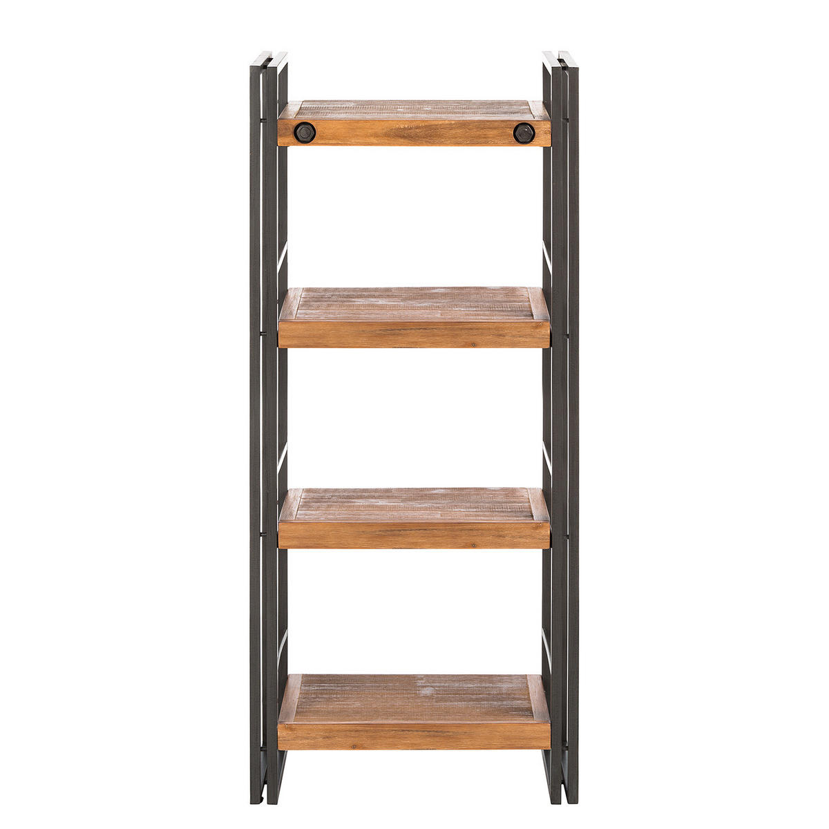 REGAL - 3 Fächer, Akazie massiv / Metall - Akaziefarben, Holz (60/140/35cm) - home24