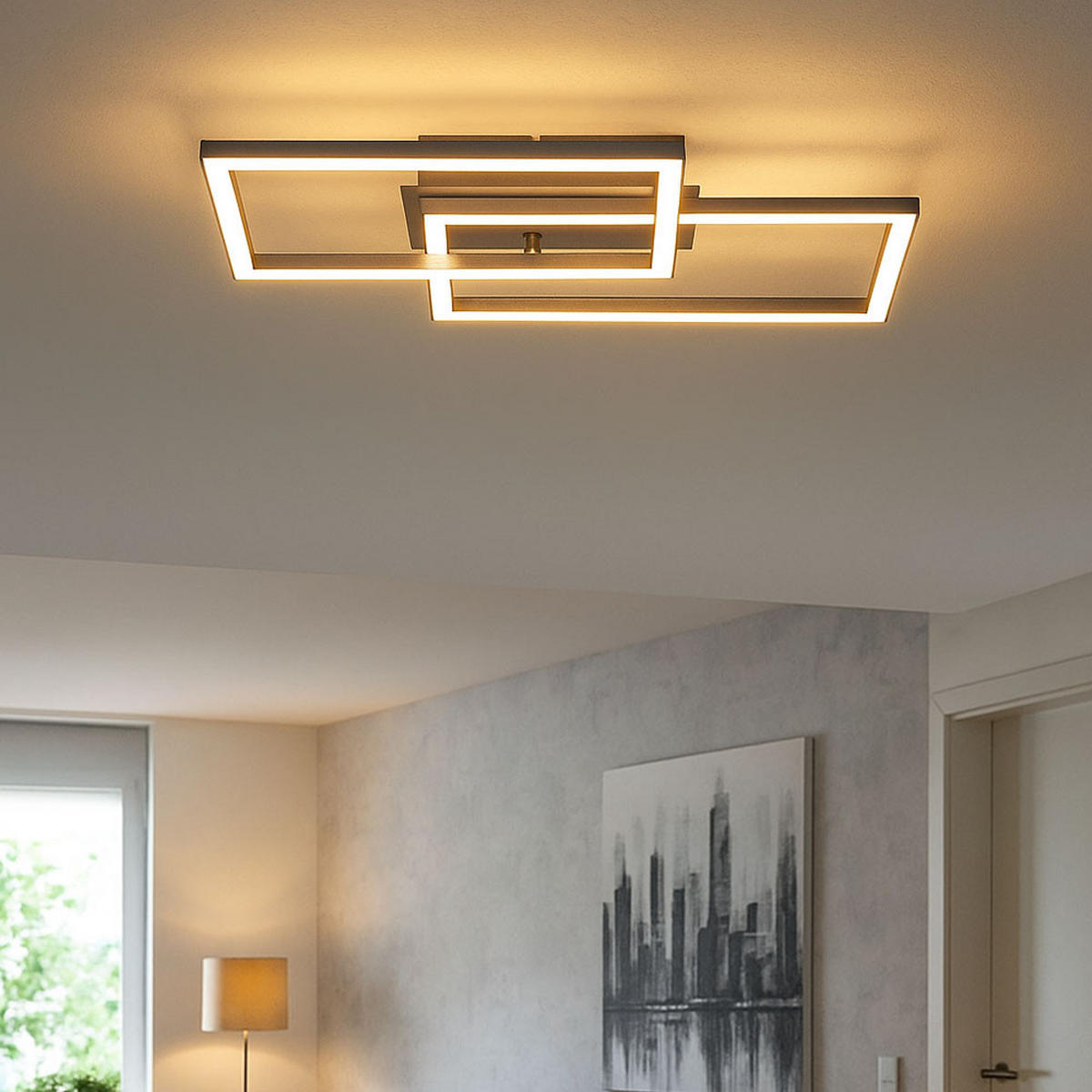 LED DECKENLEUCHTE Schwarz Metall - Schwarz, Metall (54/31/7cm)