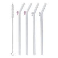 TRINKHALM-SET 5-tlg. Long Drink - Transparent, Glas (0.8/20cm) - BUTLERS