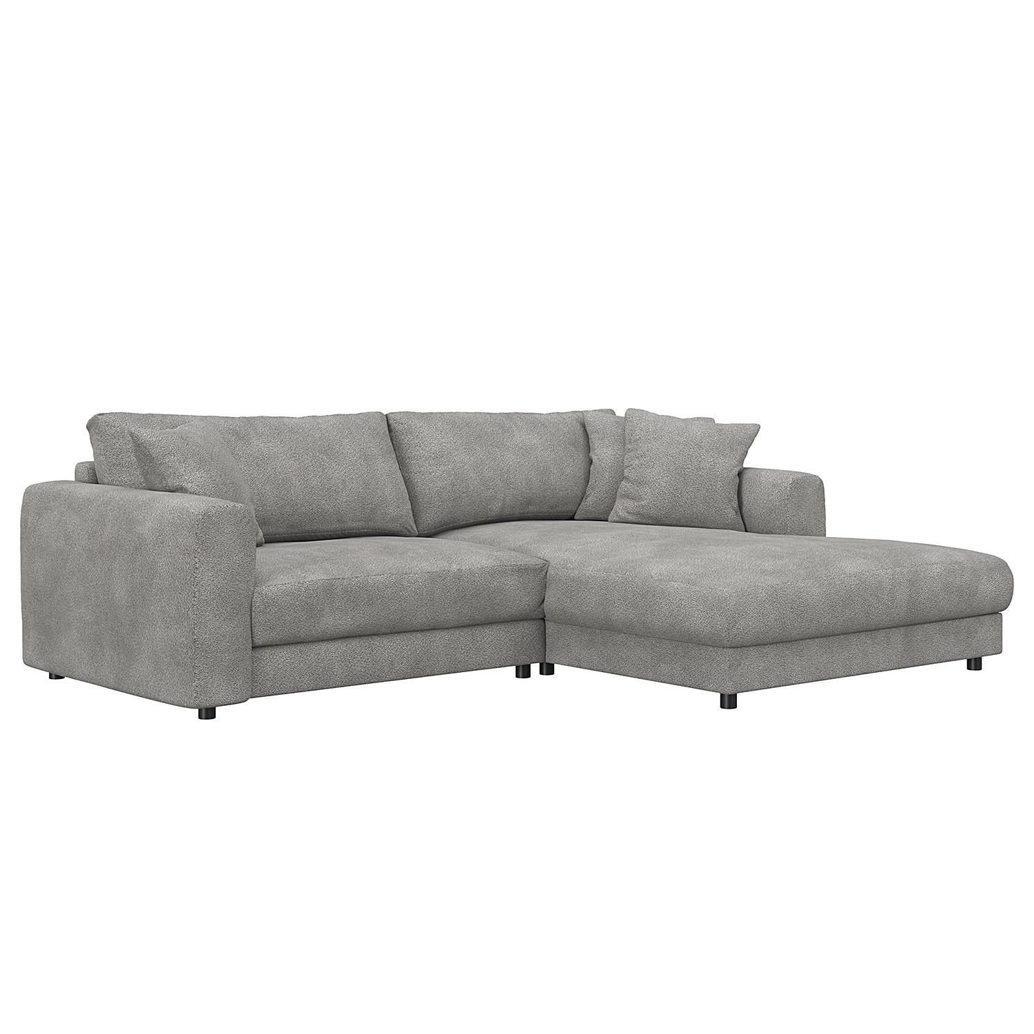 ECKSOFA mit Longchair - Schwarz/Grau, Kunststoff/Textil (238/183cm) - home24