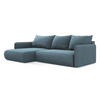 ECKSOFA mit Schlaffunktion Strukturstoff Stoff Blau - Blau/Schwarz, Kunststoff/Textil (148/240cm) - Makamii