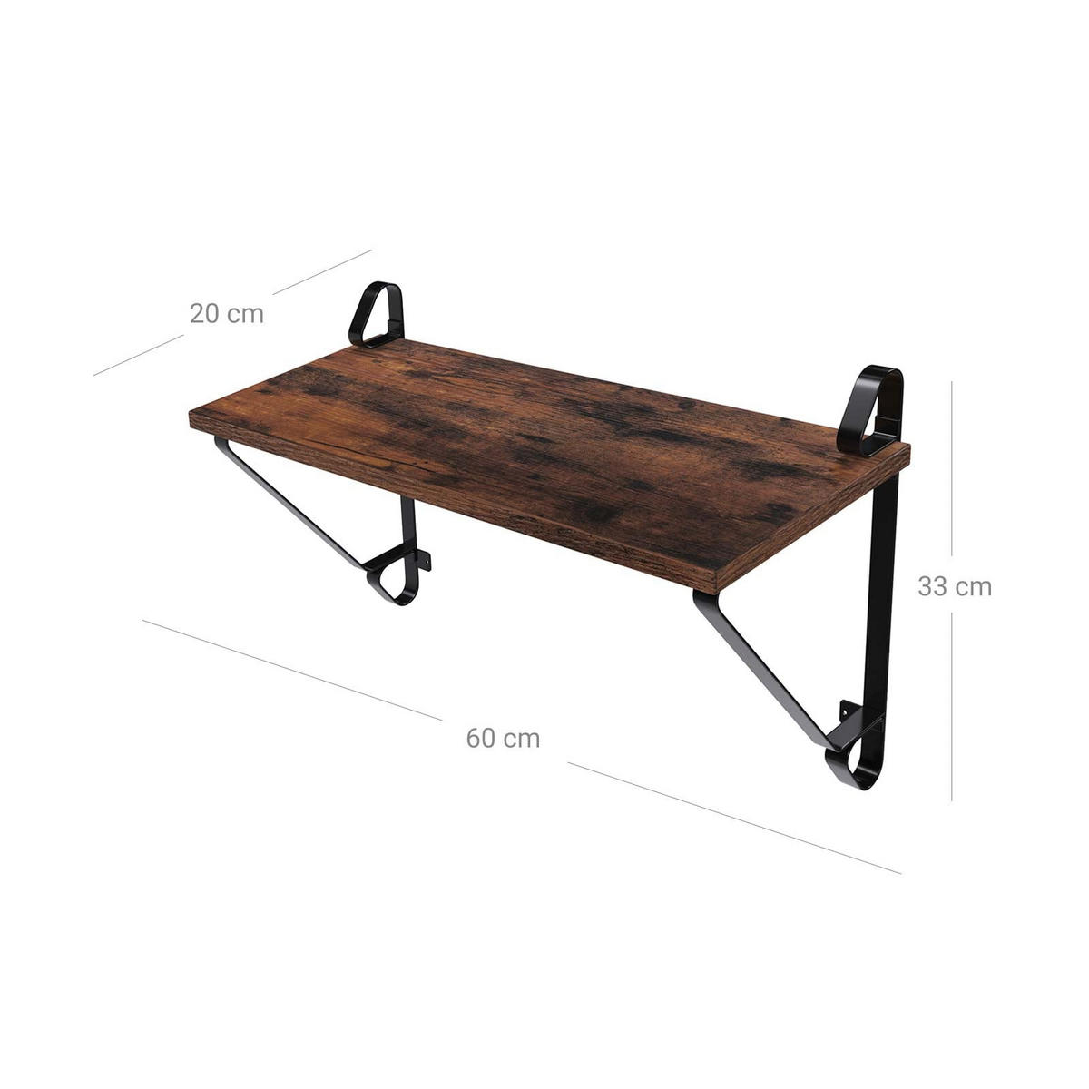 WANDREGAL SCHWEBEREGAL 2ER-SET - Braun, Holzwerkstoff (32/20/60cm) - Hansiro