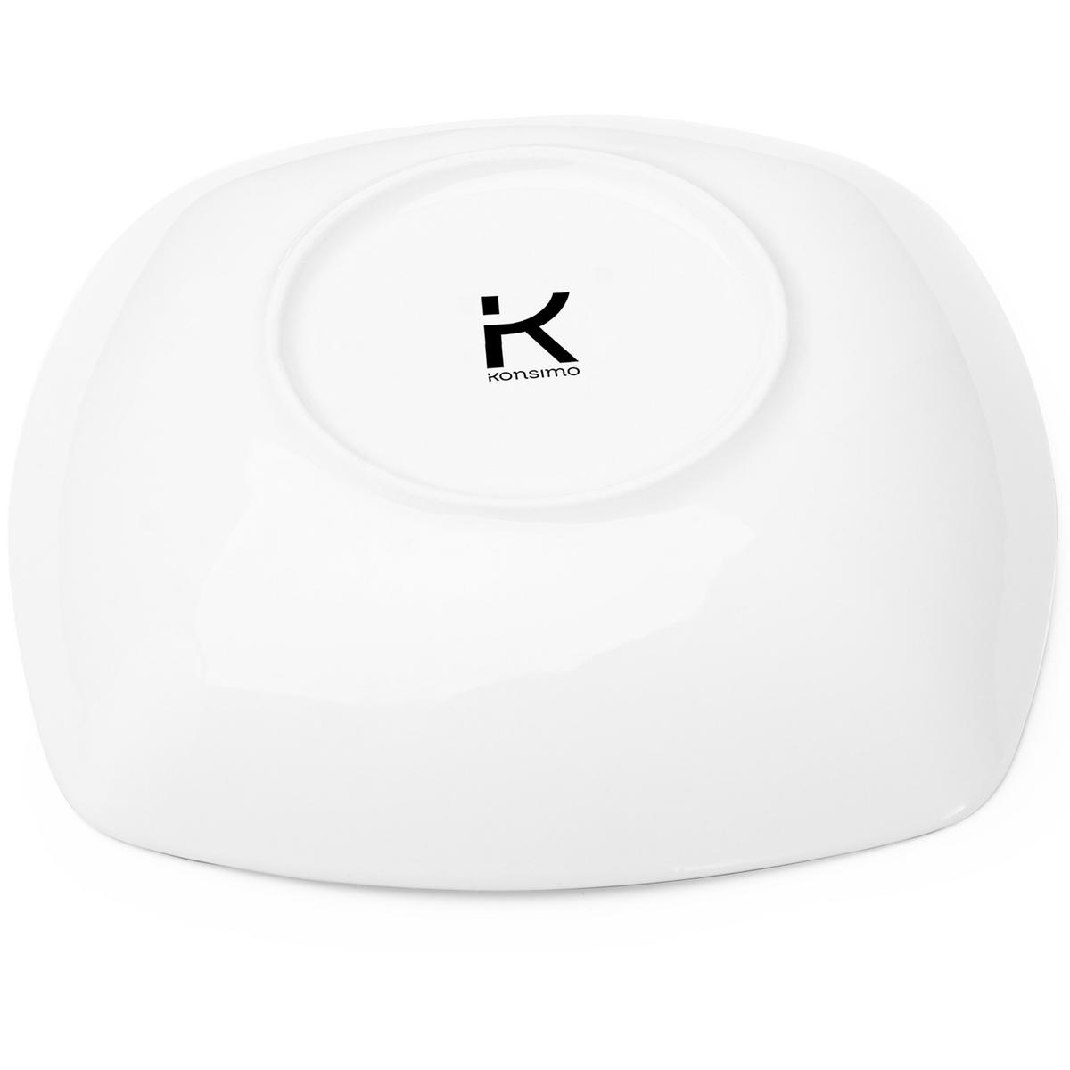 SUPPENTELLER CARLINA 6-tlg - Silberfarben/Weiß, Keramik (20cm) - KONSIMO®