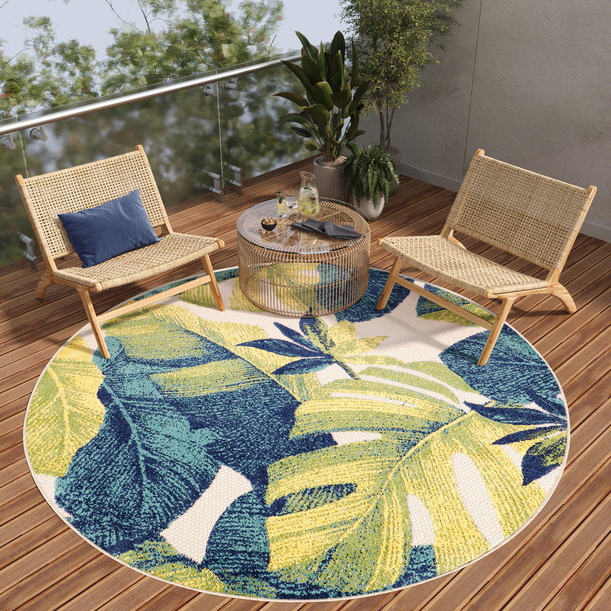 TEPPICH PATIO rund Multicolor 240/240 cm - Multicolor, Textil (240/240cm) - Tapiso