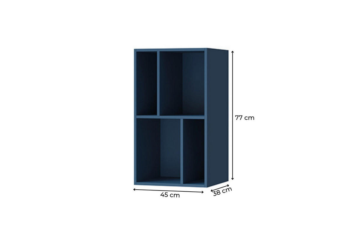 WANDREGAL LIMA 13 45/77/38 cm in Meeresblau - Blau, Holzwerkstoff (45/77/38cm) - Deine Möbel 24