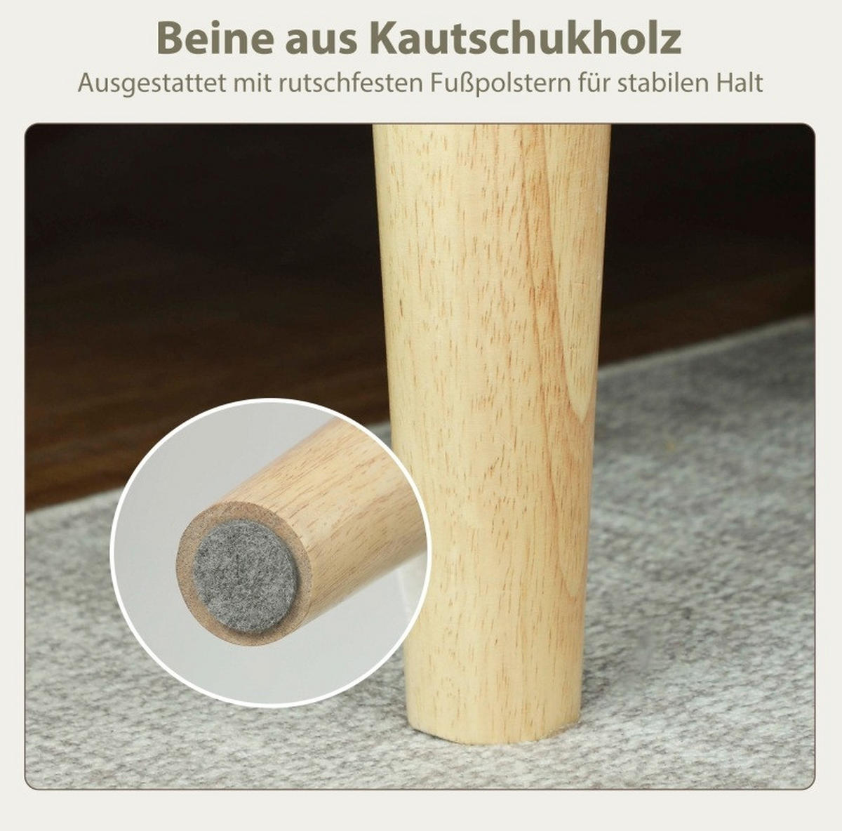 SOFA 2-Sitzer 130 cm Polyester Cream White - Weiß, Holz (74.5/82/130cm) - Meubliv