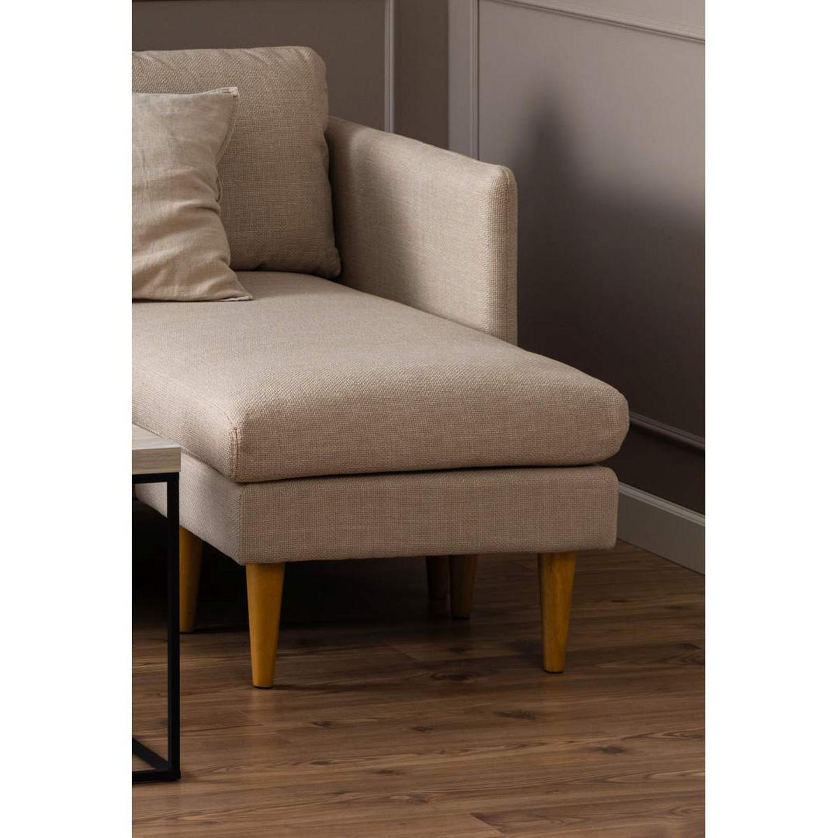 CHAISELONGSOFA, Milly, Beige, Stoff, 201 x 132 x 84 cm - Beige, Textil (201/84/132cm) - ebuy24
