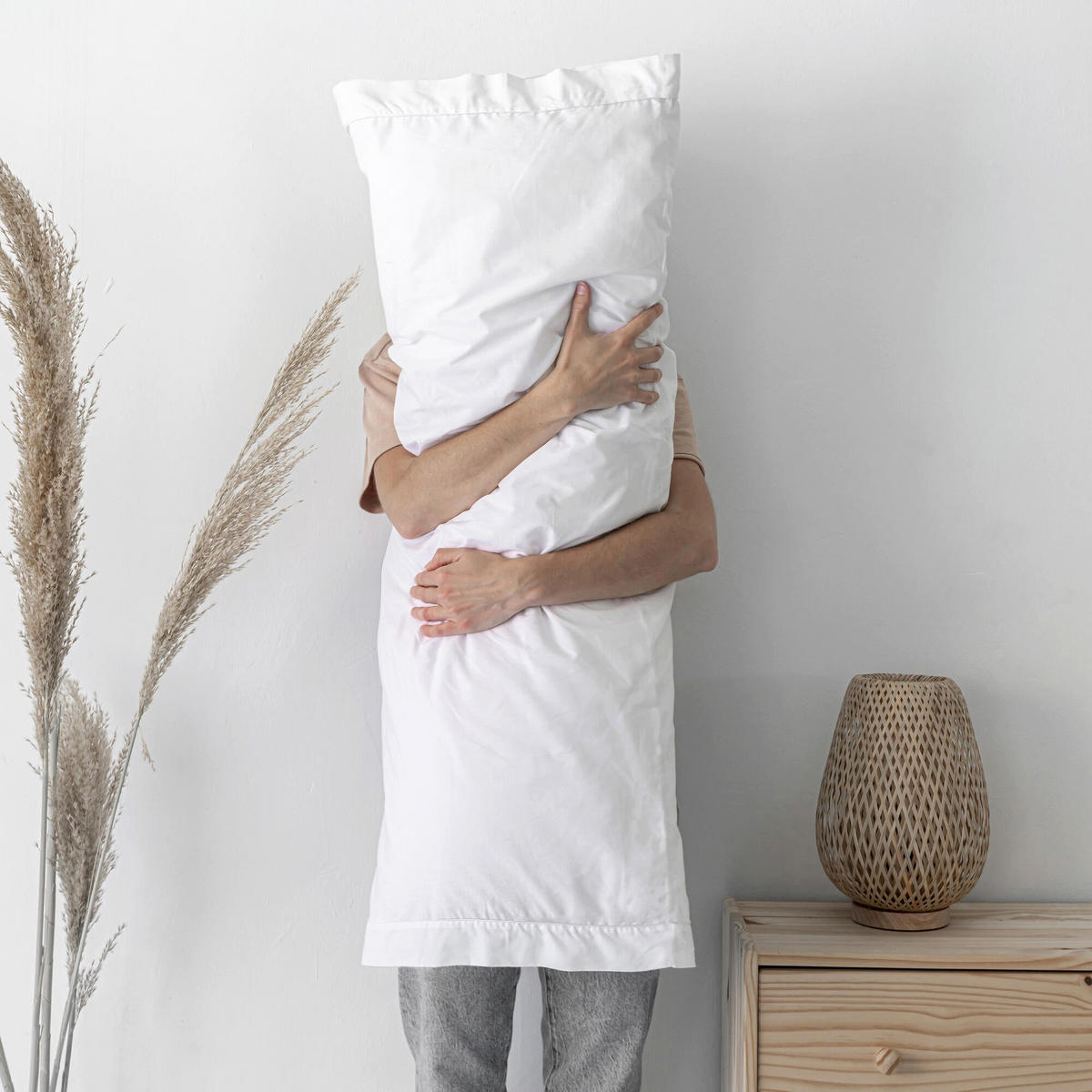 KISSENBEZUG basic 200 tc 60x60 cm (x2) weiss - Weiß, Textil (60/60cm) - Happy Friday