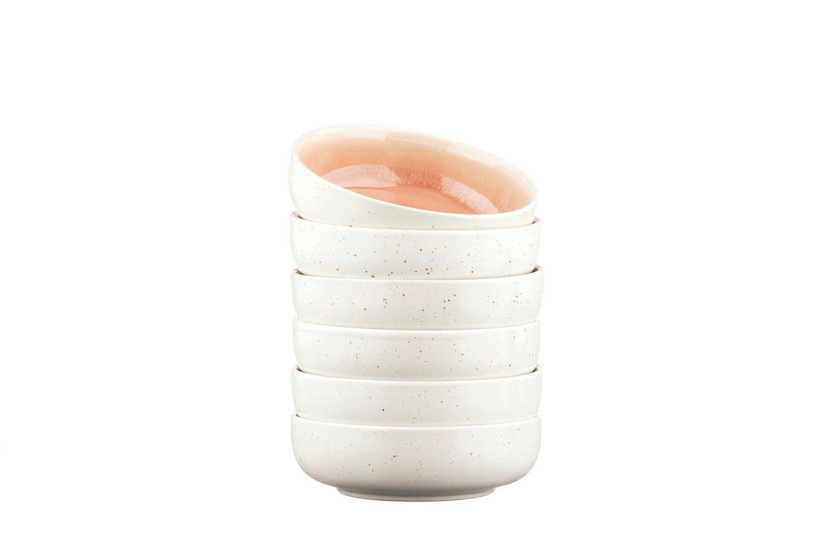 SCHALEN Oxygen Ø13cm - 6er-Set -Puderrosa - Pink, Keramik (13cm) - Björn