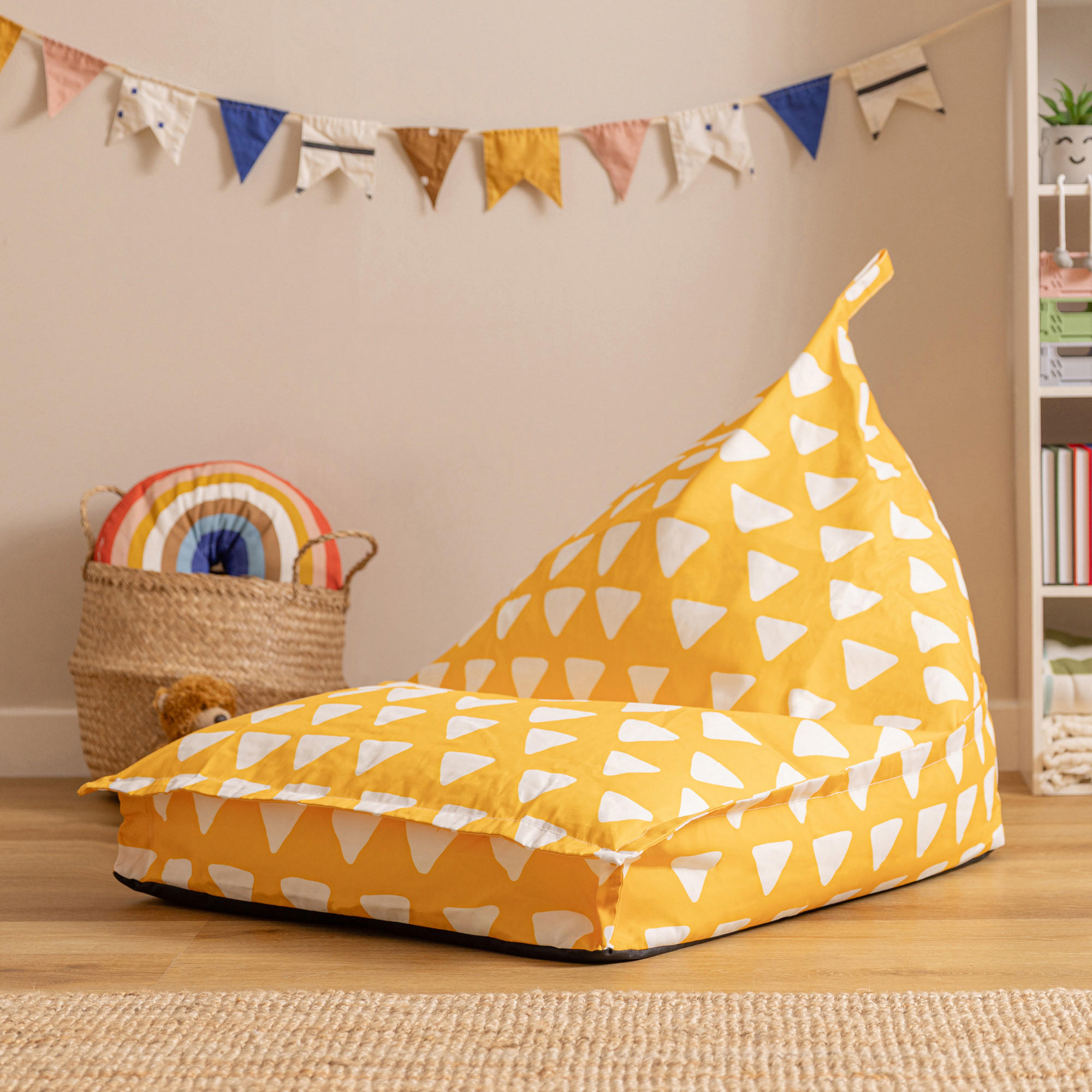 KINDERSITZSACK Liege Dreieck - Gelb, Textil (72/66/102cm) - icon