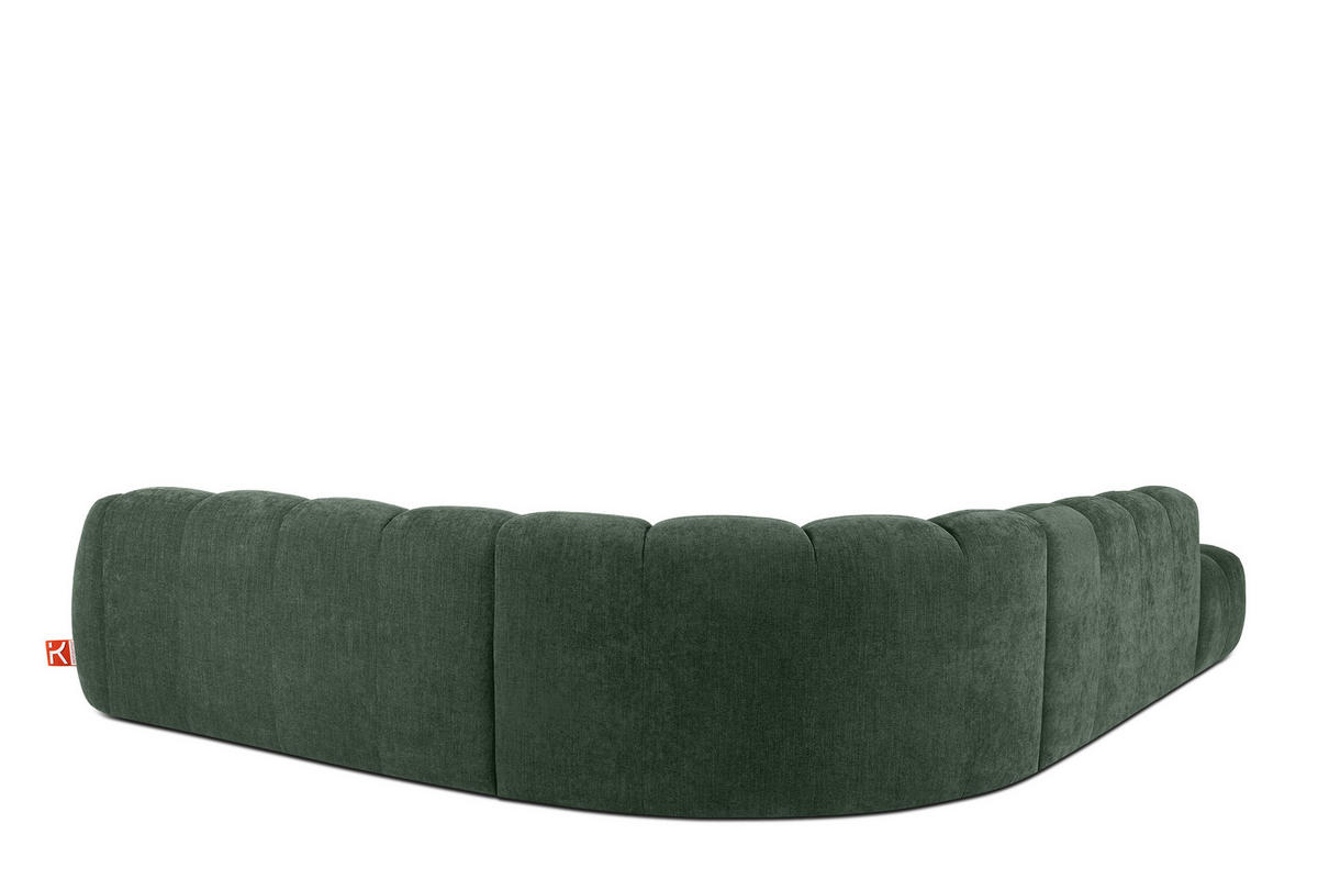 ECKSOFA LINKS FLAVA, Dunkelgrün - Dunkelgrün, Holz/Holzwerkstoff (310/354cm) - KONSIMO®