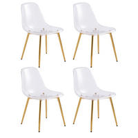 STUHL modern-minimalistisch Transparent ABS Metall Golden 4er-Set - Goldfarben, Metall (47/81/45cm) - Meubliv