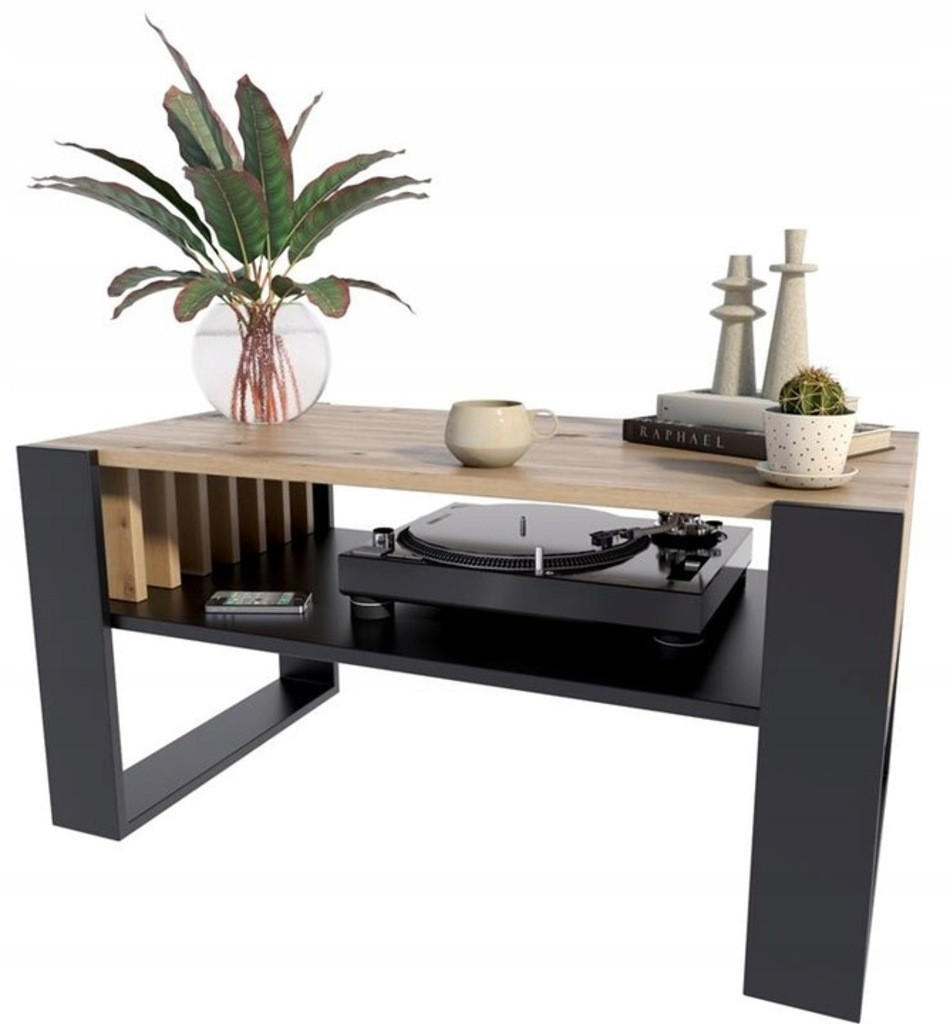 COUCHTISCH IGA Artisan Eiche-Schwarz 100/53,6/50 cm - Multicolor, Holzwerkstoff (53.6/100/50cm) - Matkam Möbel