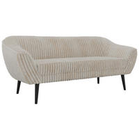 TROJMIESTNA POHOVKA PIRS 3 - Béžová Manšester - Čierne nohy - čierna/krémová, kompozitné drevo/textil (180/75/74cm) - MKS