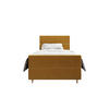 BOXBETT FLO PLUS 100x200 Itaka 33, mit Matratze H3 und Topper, Senfton - Gelb, Holz/Textil (100/200cm) - Bedante