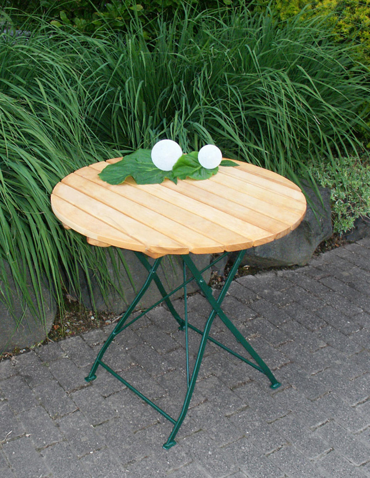 GARTEN-GARNITUR Bad Belzig 3-teilig aus Robinienholz, Stahlgestell Grün - Braun, Holz - TPFGarden