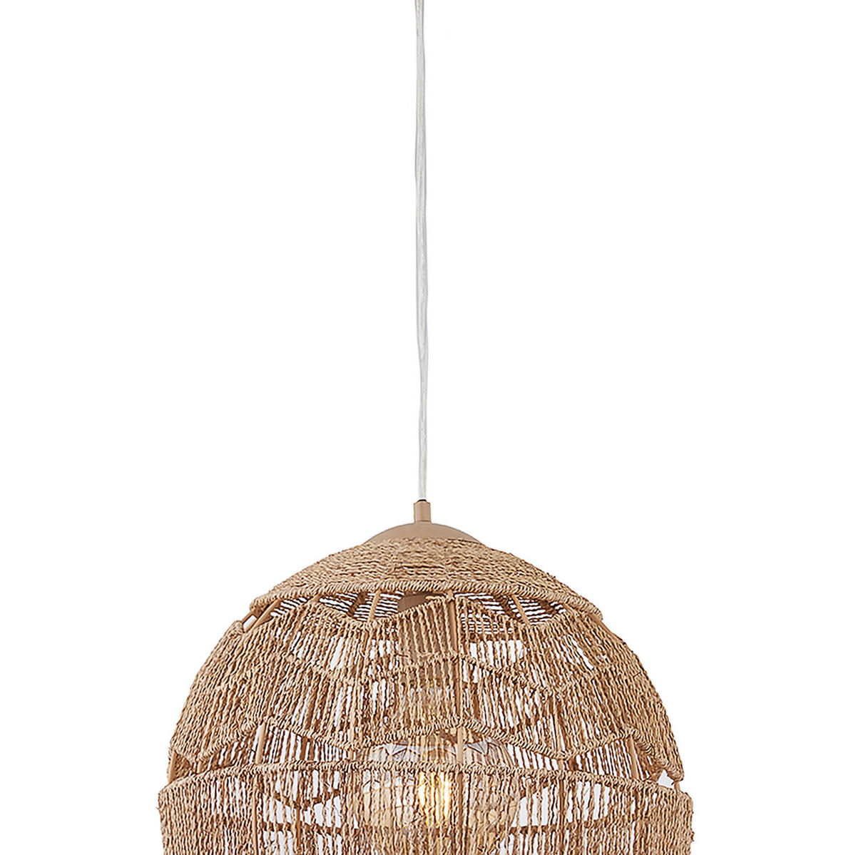 PENDELLEUCHTE - Leinen / Eisen, 1-flammig - Braun, Metall (40/40/190cm) - home24