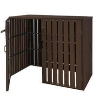 MÜLLTONNENBOX XL 2er-/4er-WPC HxBxT 115x140x100cm Metall Holzoptik erweiterbar Braun - Braun, Metall (140/115/100cm) - PROREGAL