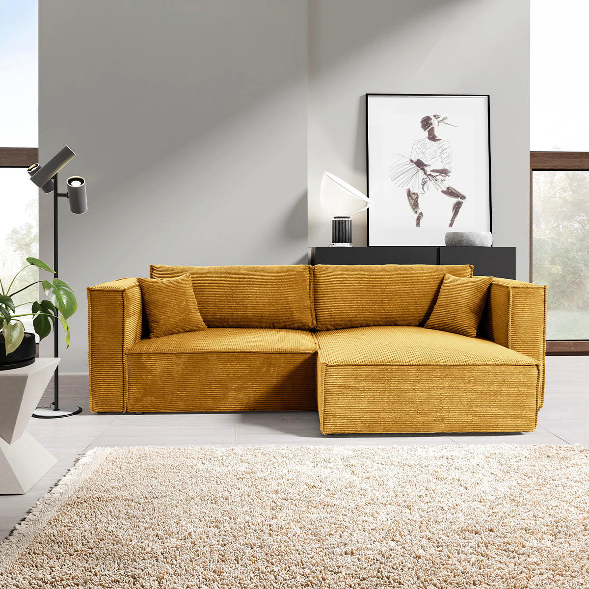 SOFA Jimmy 3 Sitzplätze Gelb - Gelb, Holz (245/77/148cm) - Petits-meubles