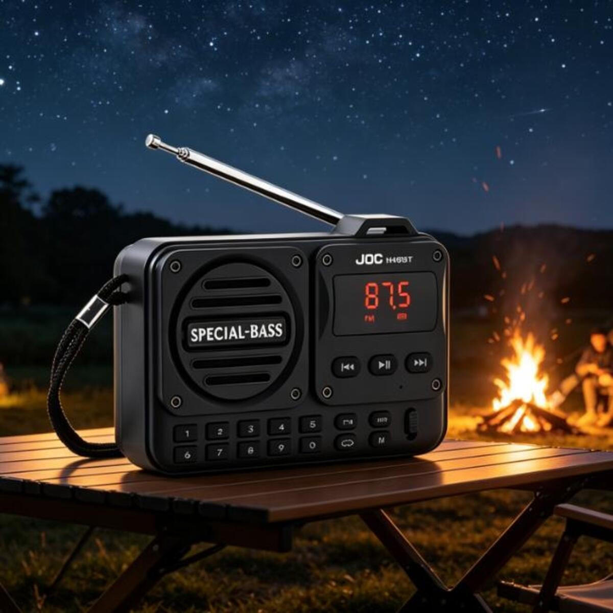 RADIO EMERGENCY 13/4/9 cm - Schwarz, Kunststoff (13/4/9cm) - Authentics