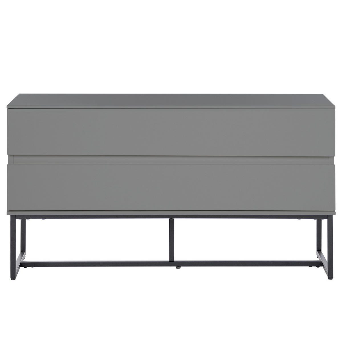 GARDEROBENBANK - Dunkelgrau/Schwarz, Holzwerkstoff/Metall (90/48/35cm) - home24