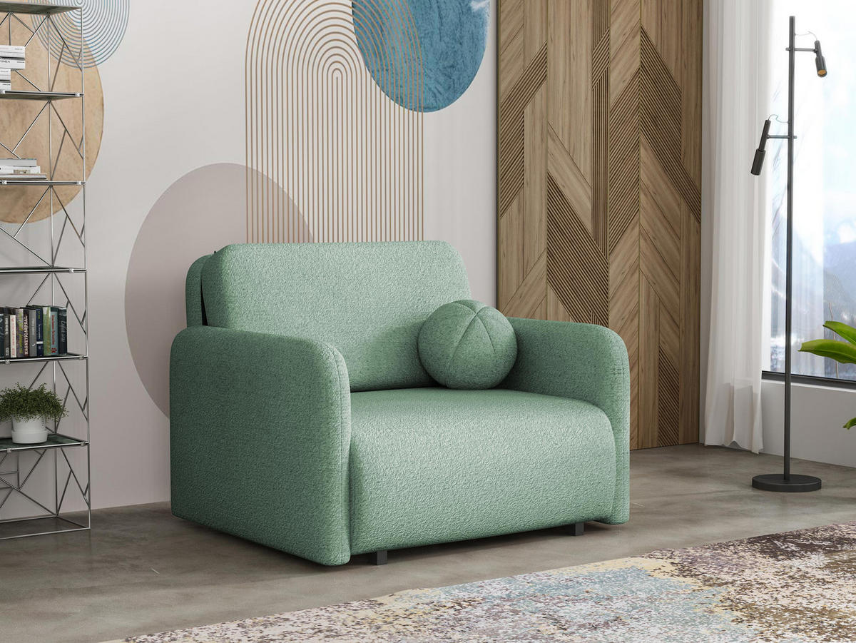 SCHLAFSOFA Viva Sun I - Türkis/Schwarz, Holz/Textil (100/85/103cm) - MIRJAN24