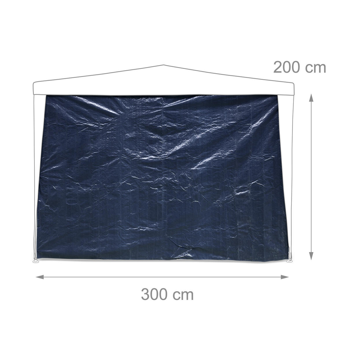 3XPAVILLON-SEITENTEILE - Dunkelblau, Kunststoff (300/200/0.1cm) - Relaxdays