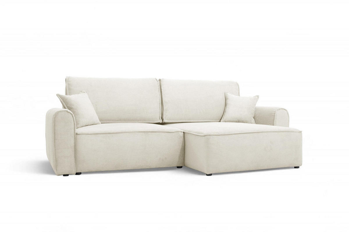 ECKSOFA mit Schlaffunktion Cremig - Beige, Textil (244/148cm) - Furnisell