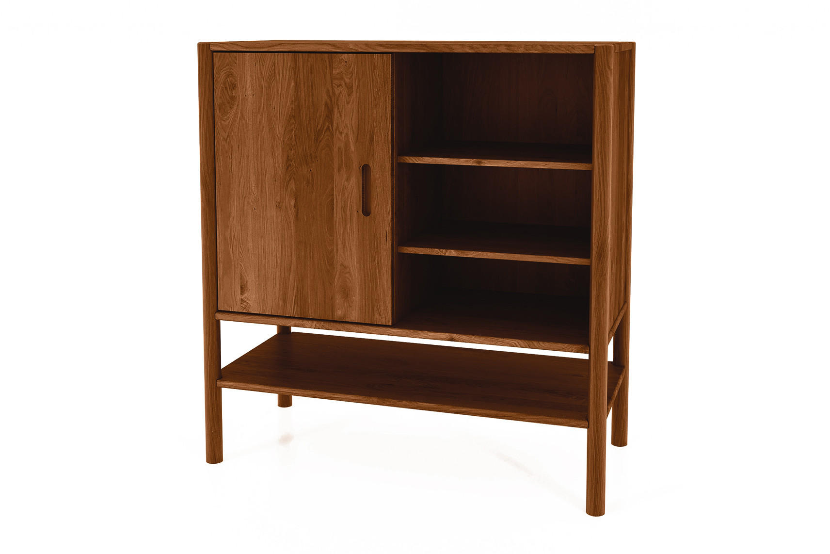 KOMMODE INA Wildeiche - Mokka, Holz (97/101/46cm) - byoak