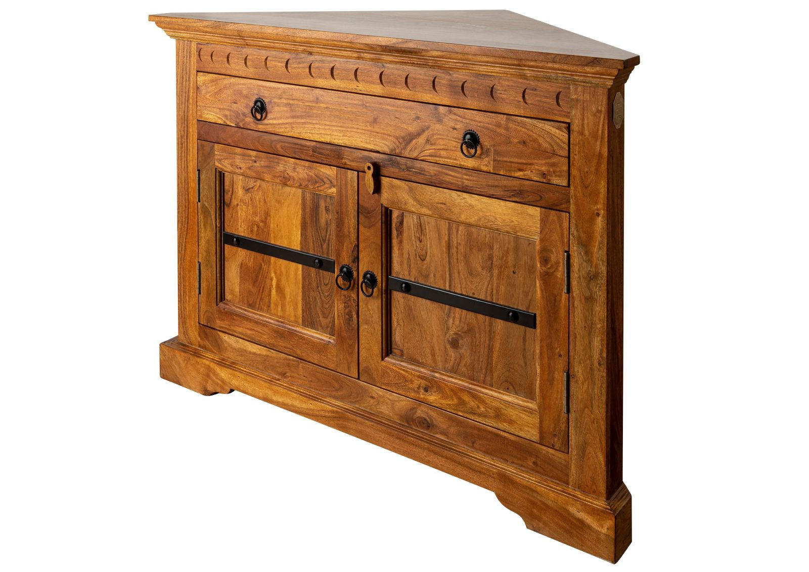 ECKKOMMODE Akazie 107x54x80 honig lackiert OXFORD #0505 - Braun, Holz (107/80/54cm) - Massivmoebel24