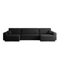 ECKSOFA Mit Schlaffunktion Und Bettkasten BEST U XL Stoff Poso Schwarz - Schwarz, Holz (142/372cm) - Kaiser Möbel