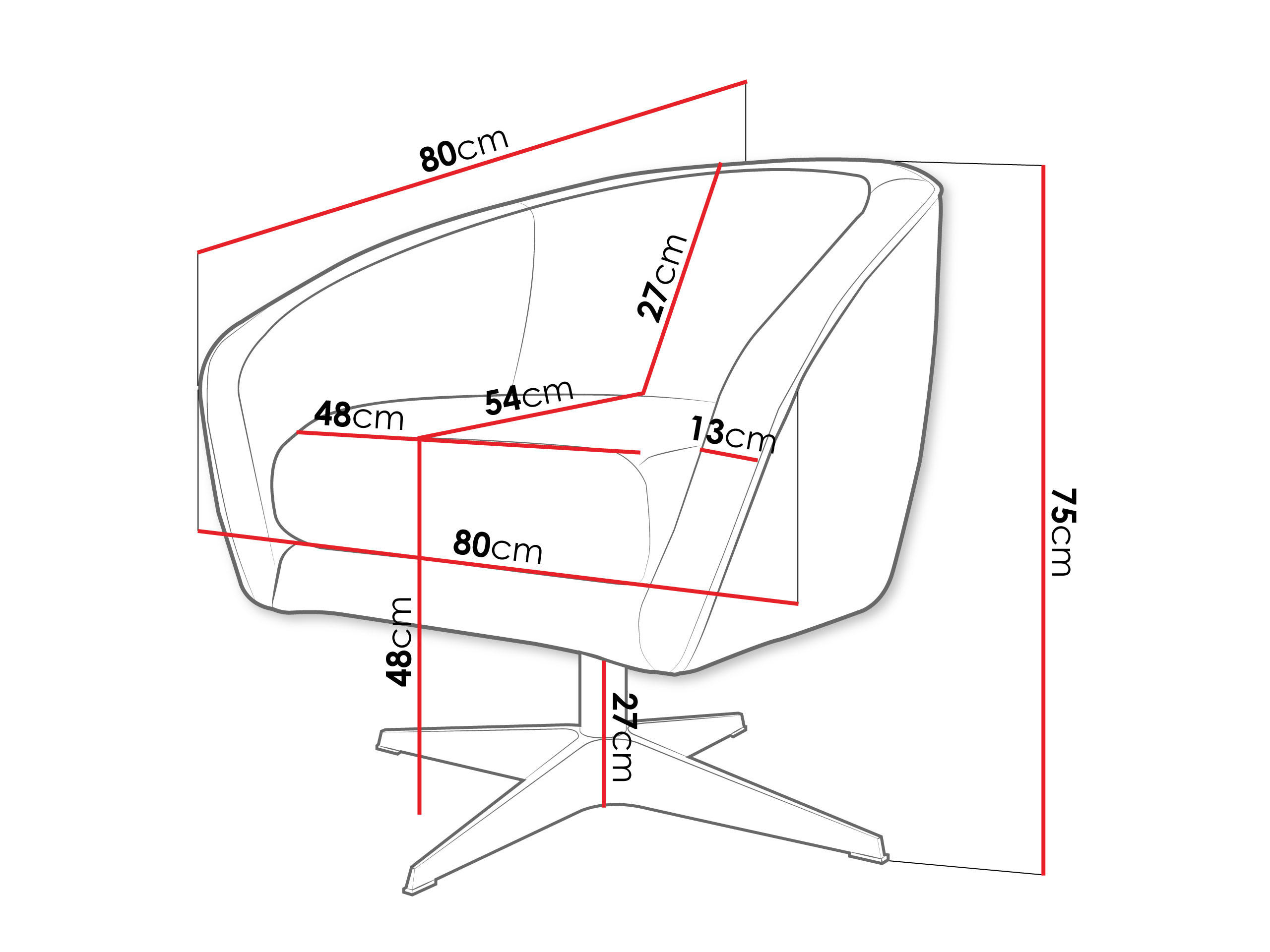Thumbnail - Mirjan24 Sessel, Dunkelgrau, Textil, 1-Sitzer, Rund, 80x75x80 cm, Wohnzimmer, Sessel, Polstersessel