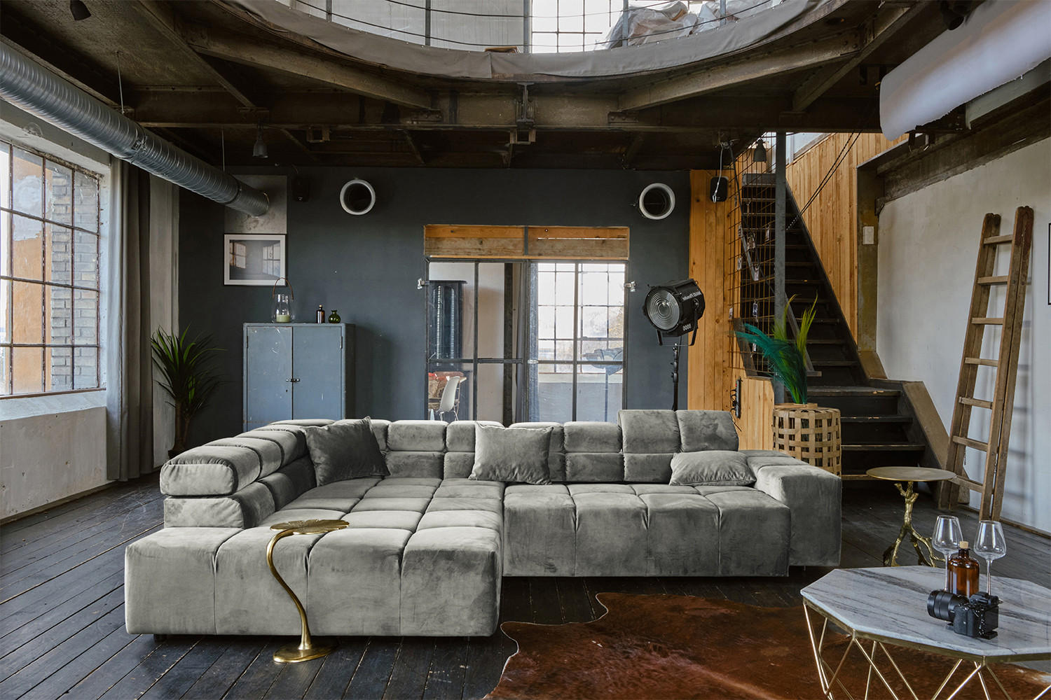 ECKSOFA MIT MOTORISCHEM SITZVORZUG NEVADA Silber Velvet - Silberfarben/Schwarz, Textil (319/215cm) - KAWOLA