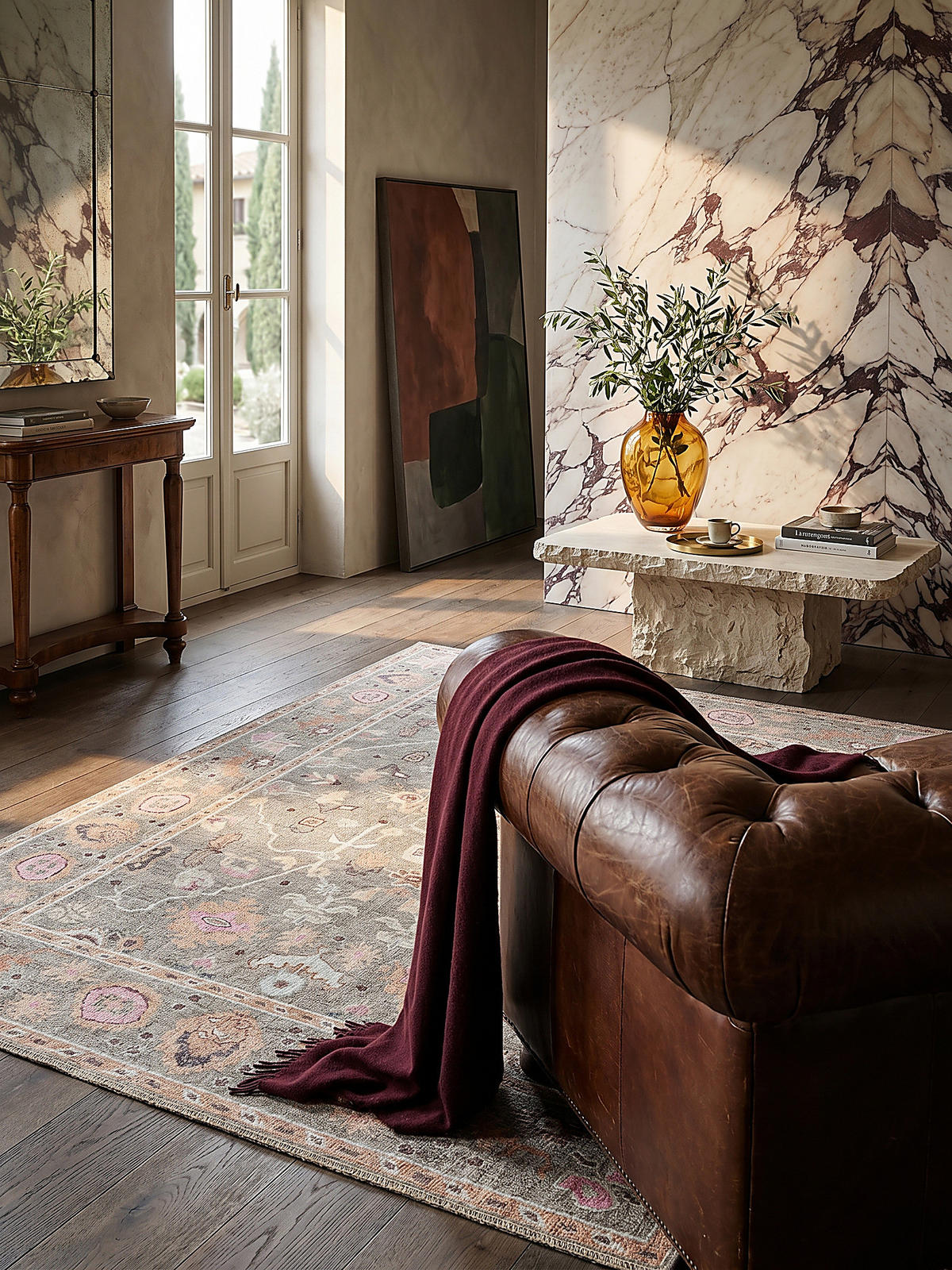 TEPPICH waschbar HURST Floralmuster Flachgewebe Multicolor-Rosa 115x170cm - Rosa, Textil (170/115cm) - KADIMA DESIGN