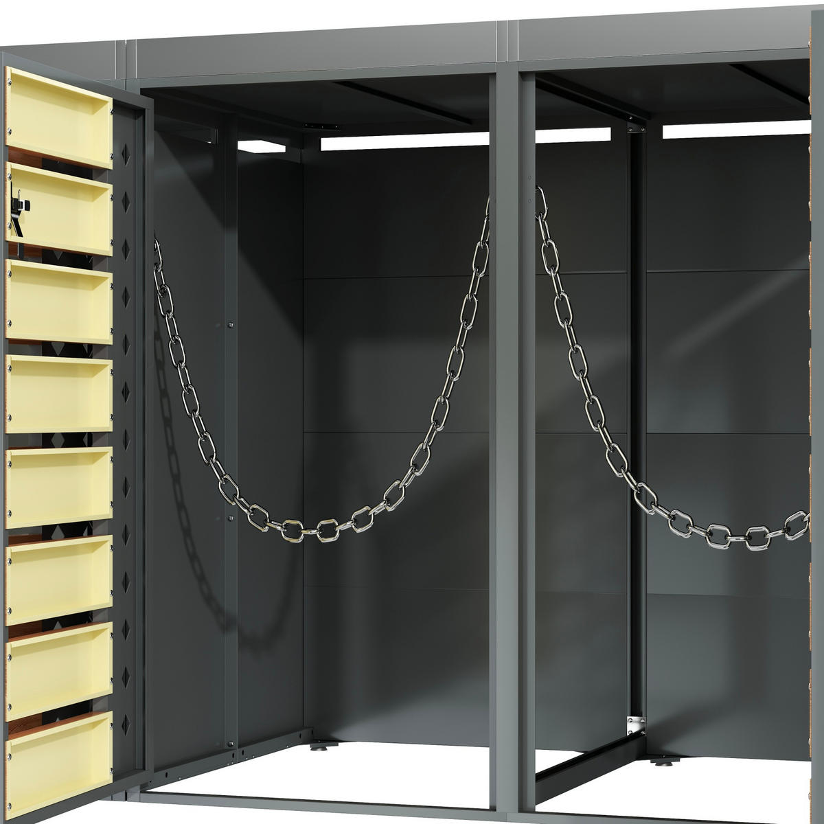 MÜLLTONNENBOX Mit Pflanztrog Holzoptik/Grau - Braun, Metall (132/124.5/80cm) - ComfortXL