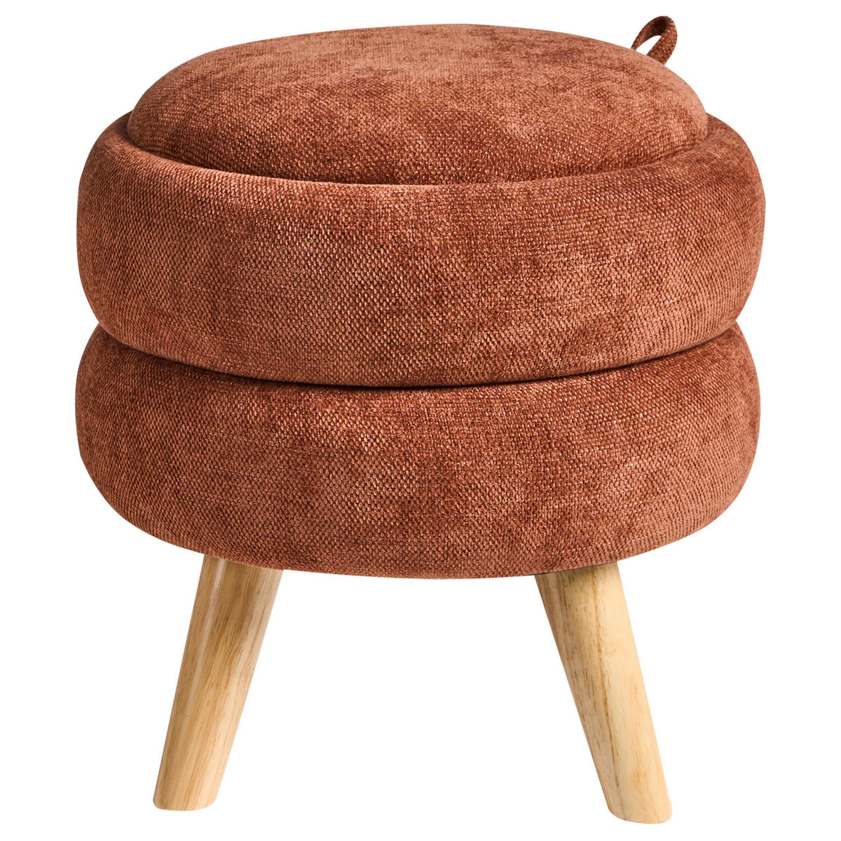 POUF mit Stauraum Chenillegewebe Goldbraun Hawley - Goldfarben, Textil (40/41/40cm) - Beliani